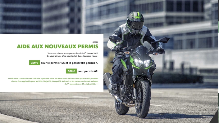 découvrez nos offres exclusives sur les motos et véhicules tout-terrain kawasaki. profitez de remises exceptionnelles et d'une large sélection de modèles pour tous les passionnés de sensations fortes. ne manquez pas l'occasion de rouler avec style et puissance!