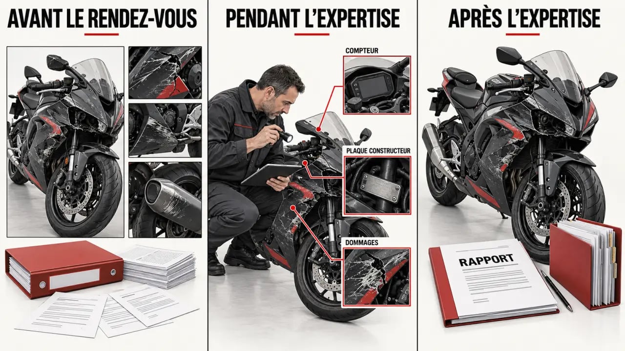 Comment bien préparer sa moto pour une expertise après sinistre : documents, photographies et examen des dommages